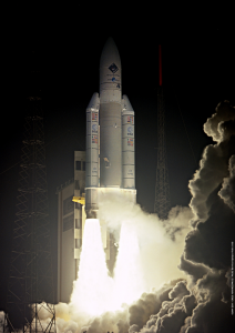 Kozmodróm Kourou vo Francúzskej Guayane, 2. marca 2004, sonda Rosseta štartuju na svoju dlhoročnú púť.