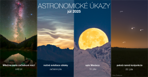 Koláž astronomických úkazov v júli 2025