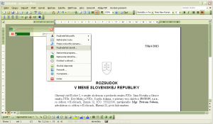 Pohľad na obrazovku so zapnutým textovým editorom