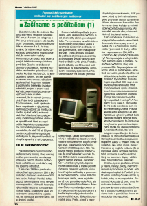 Stránka z časopisu s počítačom