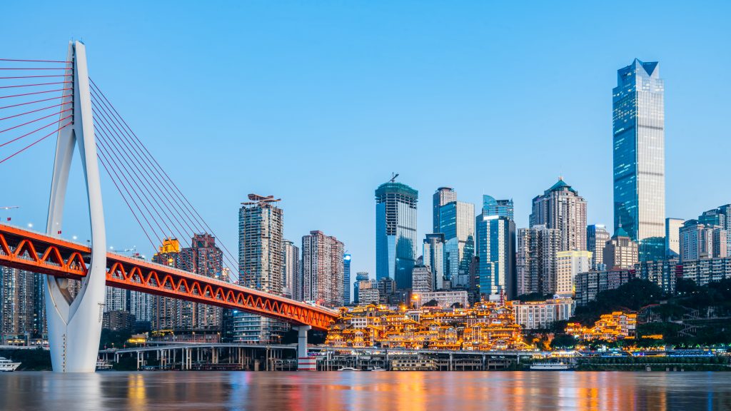 Scenéria mesta Čunking v Číne