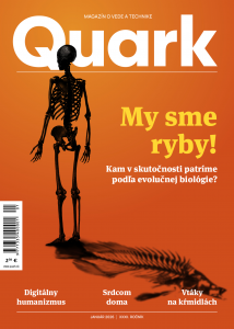 Titulná strana Quarku 1/2026, na ktorej je kostra človeka s tieňom ryby