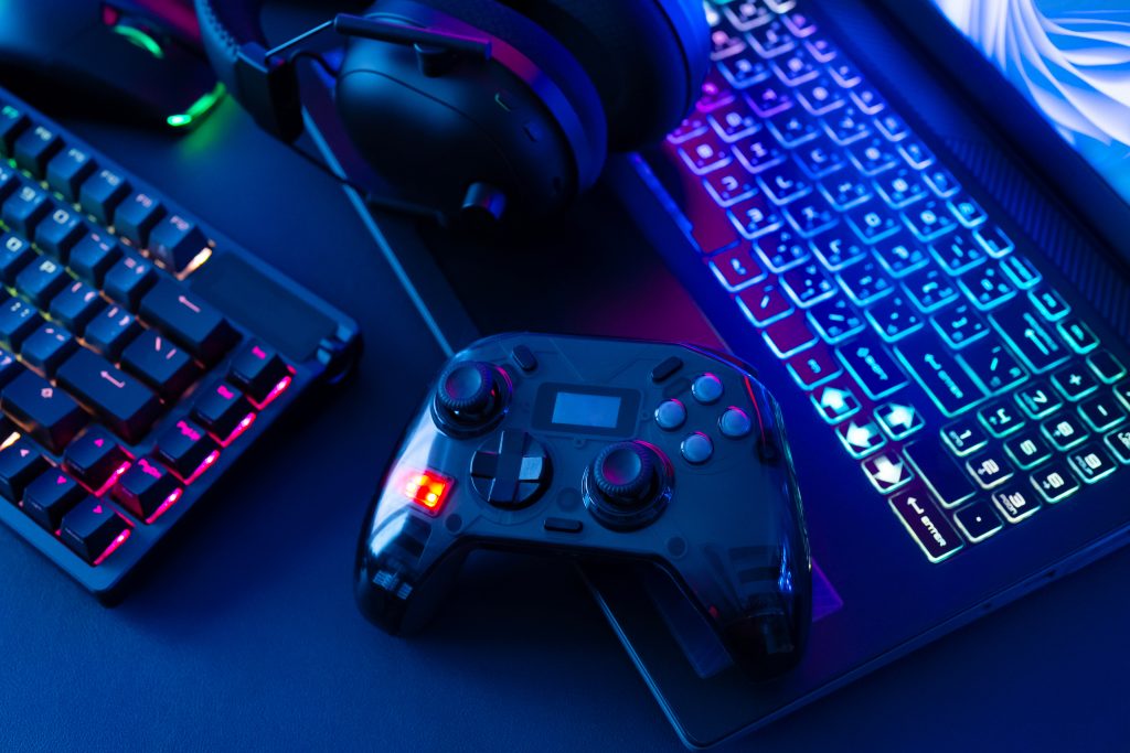 Pohľad zhora na herné vybavenie