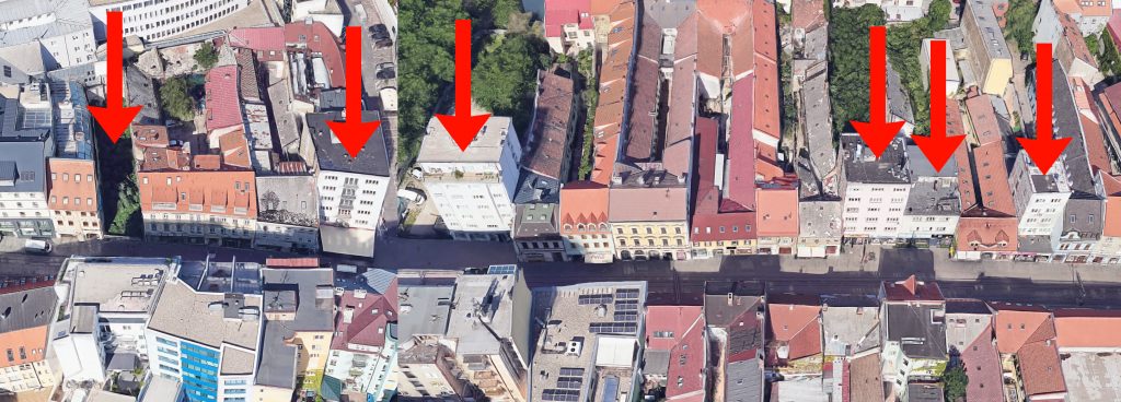 Pohľad zhora na Obchodnú ulicu