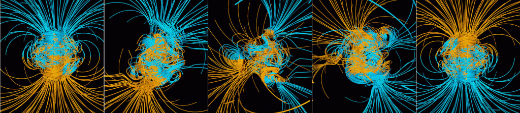 Znázornenie zmeny polarity magnetického poľa