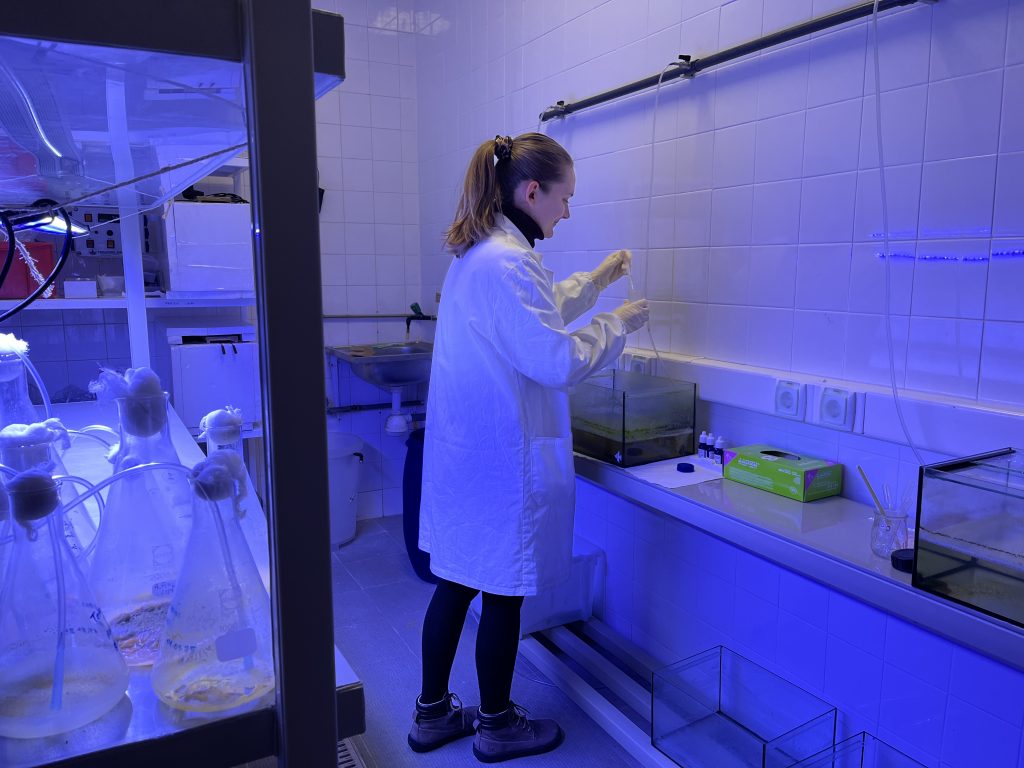 Vedkyňa pracuje v laboratóriu