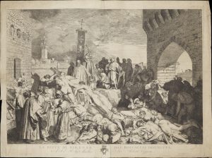 Mor vo Florencii na dobovej rytine