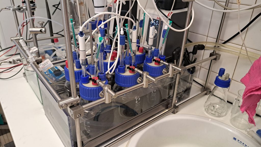 Práca v laboratóriu s bioreaktormi