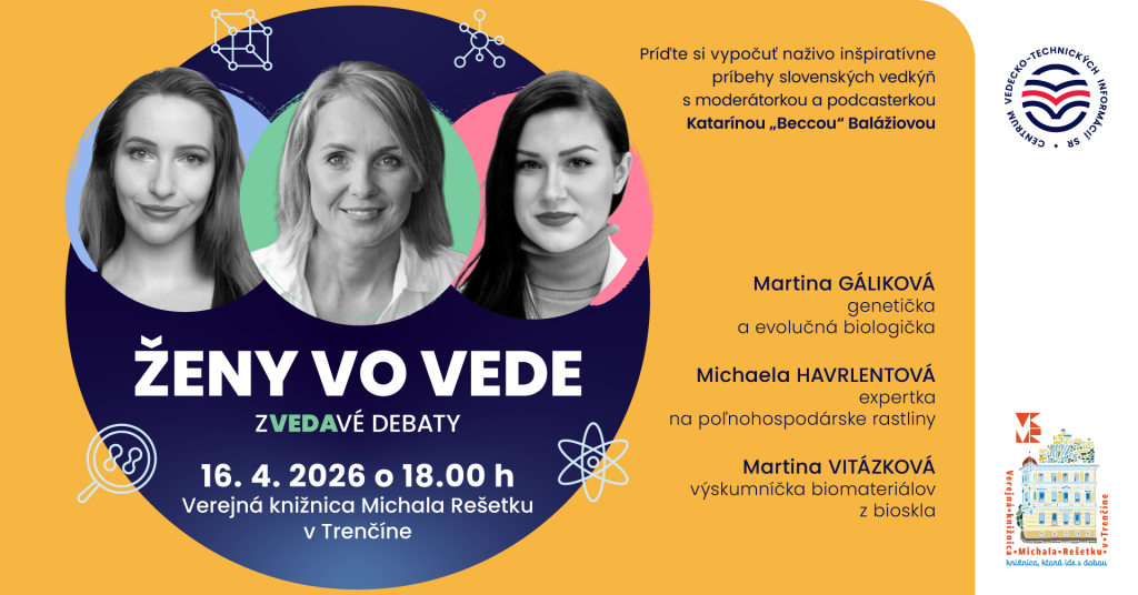 Vizuál podujatia Zvedavé debaty: Ženy vo vede v Trenčíne