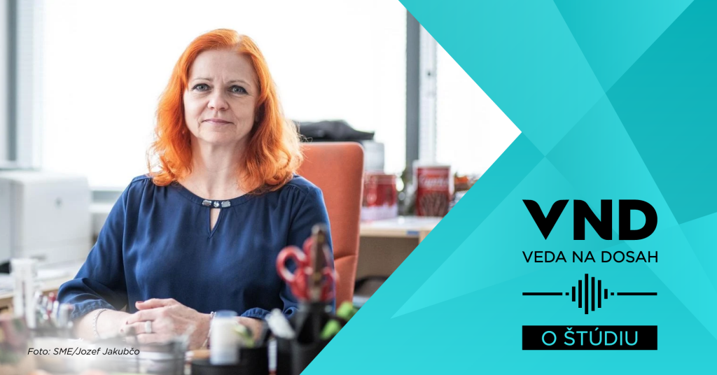 Grafika podcastu Veda na dosah – o štúdiu s Ivanou Pichaničovou