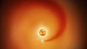 Umelecká predstava zobrazuje hviezdu Betelgeuze