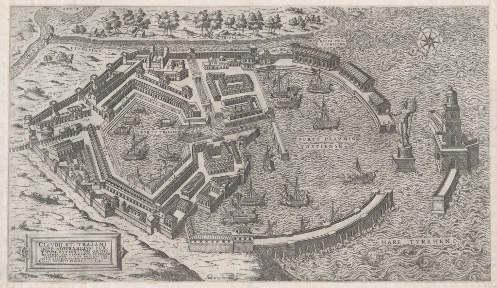 Historický prístav na ilustrácii z vtáčej perspektívy