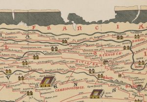 Historická mapa s dopravným spojením