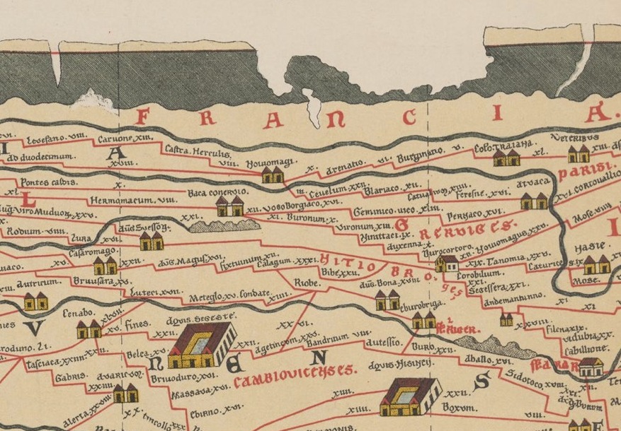 Historická mapa s dopravným spojením