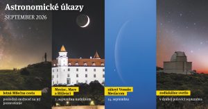 Koláž astronomických úkazov v mesiaci september 2026