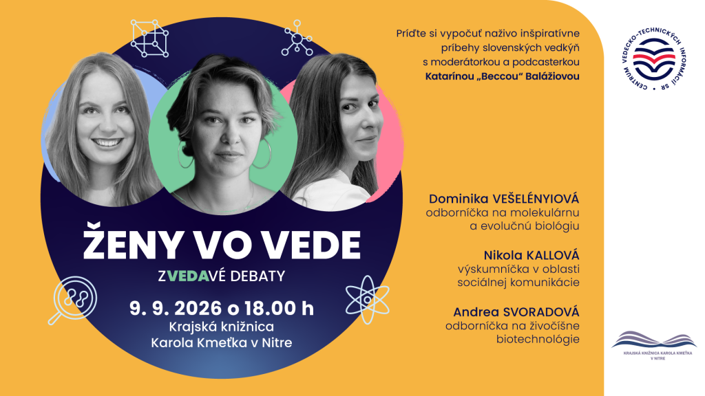 Vizuál k podujatiu Zvedavé debaty: Ženy vo vede v Nitre