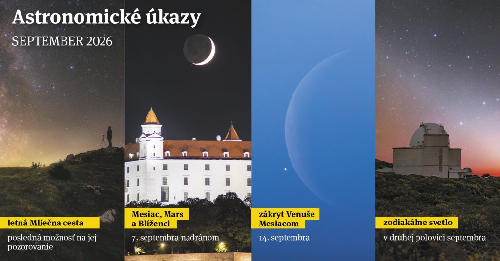 Koláž astronomických úkazov v mesiaci september 2026